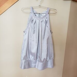 Like NEW Calvin Klein Silver Grey Halter Top with Banded Waist Size Small